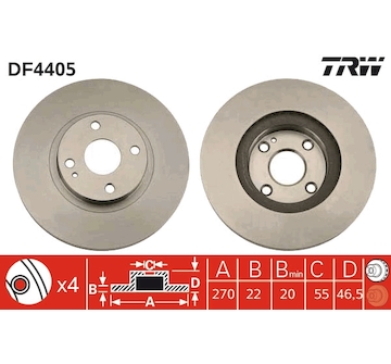 Brzdový kotouč TRW DF4405