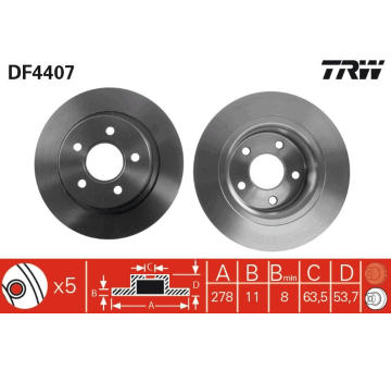 Brzdový kotouč TRW DF4407