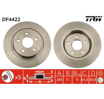 Brzdový kotouč TRW DF4422