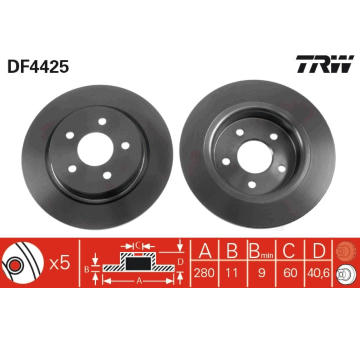 Brzdový kotouč TRW DF4425