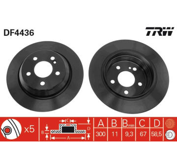 Brzdový kotouč TRW DF4436