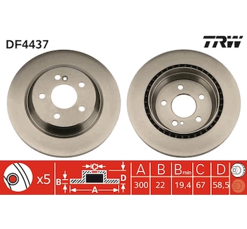 Brzdový kotouč TRW DF4437