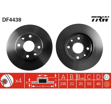 Brzdový kotouč TRW DF4438