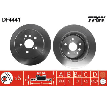 Brzdový kotouč TRW DF4441