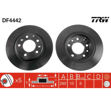 Brzdový kotouč TRW DF4442