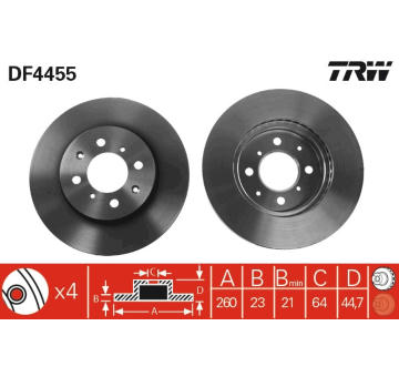 Brzdový kotouč TRW DF4455