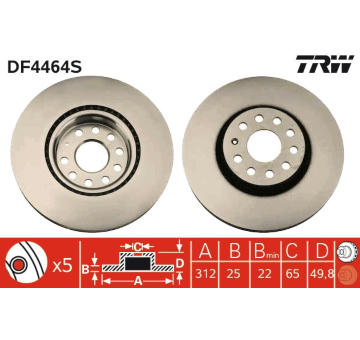 Brzdový kotouč TRW DF4464S