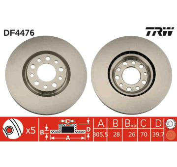 Brzdový kotouč TRW DF4476