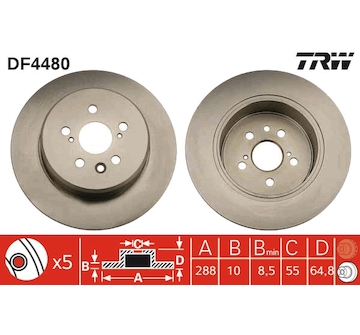 Brzdový kotouč TRW DF4480