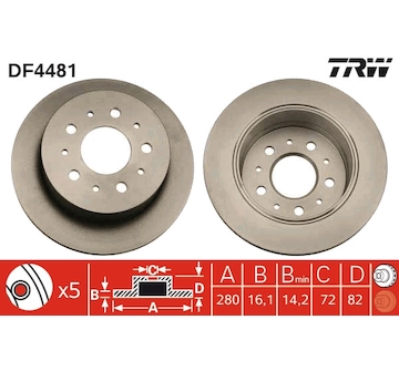 Brzdový kotouč TRW DF4481