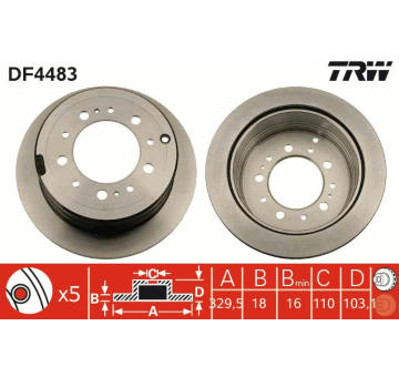 Brzdový kotouč TRW DF4483