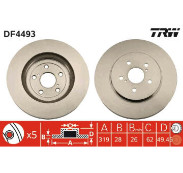 Brzdový kotouč TRW DF4493