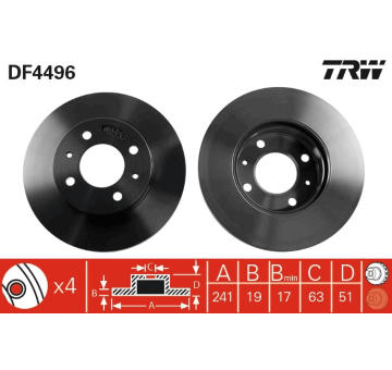 Brzdový kotouč TRW DF4496