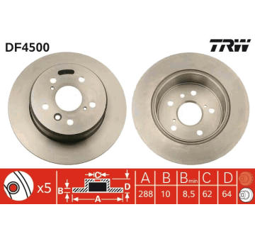 Brzdový kotouč TRW DF4500