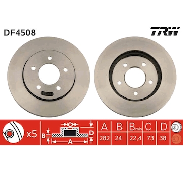 Brzdový kotouč TRW DF4508