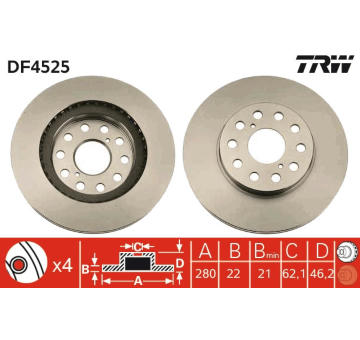 Brzdový kotouč TRW DF4525