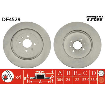 Brzdový kotouč TRW DF4529