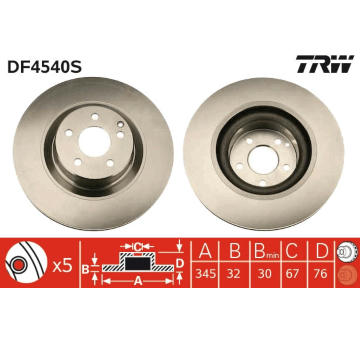 Brzdový kotouč TRW DF4540S