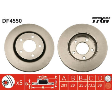 Brzdový kotouč TRW DF4550