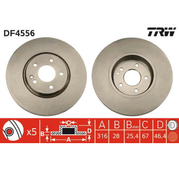 Brzdový kotouč TRW DF4556