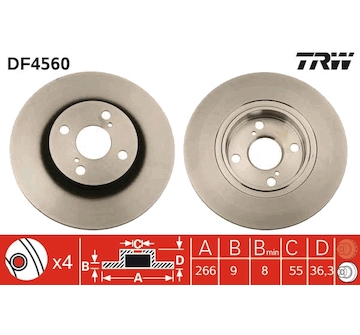 Brzdový kotouč TRW DF4560