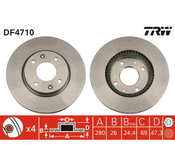 Brzdový kotouč TRW DF4710