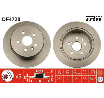 Brzdový kotouč TRW DF4728