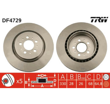 Brzdový kotouč TRW DF4729