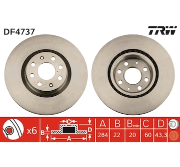 Brzdový kotouč TRW DF4737