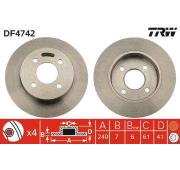 Brzdový kotouč TRW DF4742