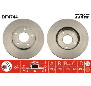 Brzdový kotouč TRW DF4744