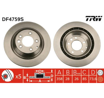 Brzdový kotouč TRW DF4759S