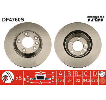 Brzdový kotouč TRW DF4760S