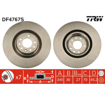 Brzdový kotouč TRW DF4767S