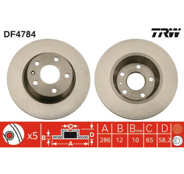 Brzdový kotouč TRW DF4784