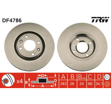 Brzdový kotouč TRW DF4786
