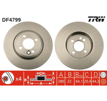 Brzdový kotouč TRW DF4799