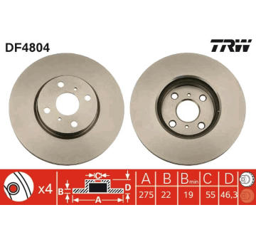 Brzdový kotouč TRW DF4804