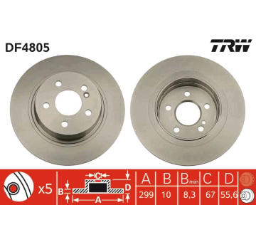 Brzdový kotouč TRW DF4805