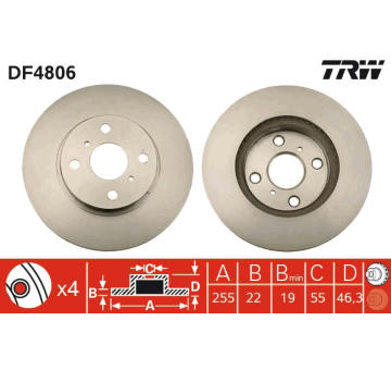 Brzdový kotouč TRW DF4806