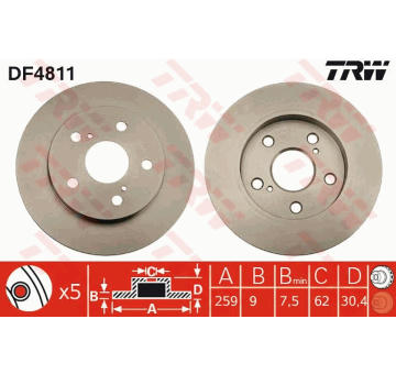 Brzdový kotouč TRW DF4811