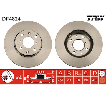 Brzdový kotouč TRW DF4824