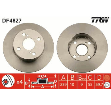 Brzdový kotouč TRW DF4827