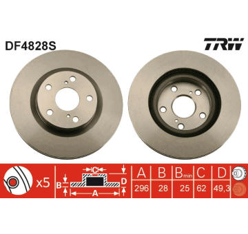 Brzdový kotouč TRW DF4828S