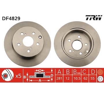 Brzdový kotouč TRW DF4829