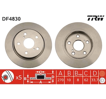 Brzdový kotouč TRW DF4830