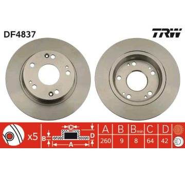 Brzdový kotouč TRW DF4837