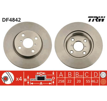 Brzdový kotouč TRW DF4842