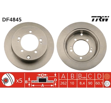 Brzdový kotouč TRW DF4845