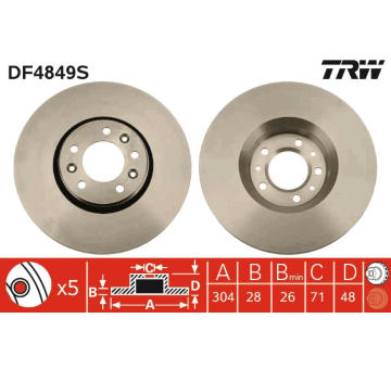 Brzdový kotouč TRW DF4849S